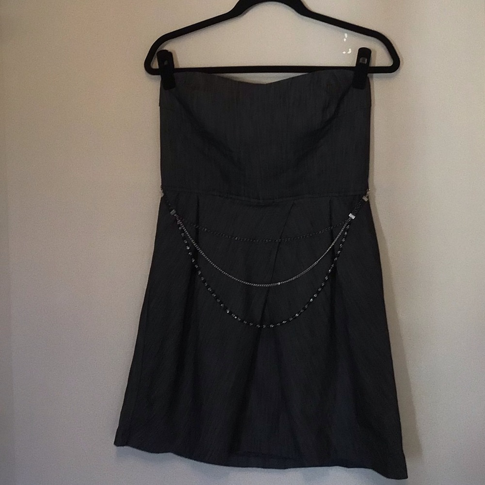 Chambray Strapless dress